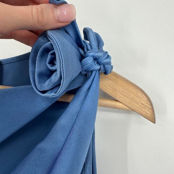 Coperni Asymmetric Flower Gown Satin Cut-Out Sleeveless Rosette Midi Maxi Dress - Picture 14 of 16